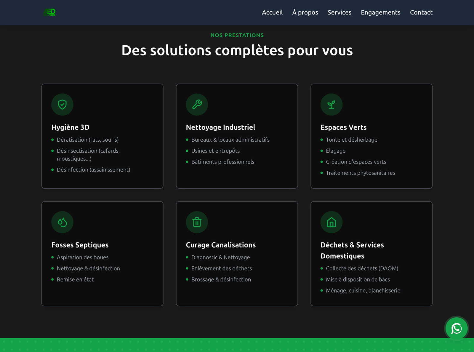 Screenshot 3 de AED Services - Site Professionnel de Nettoyage